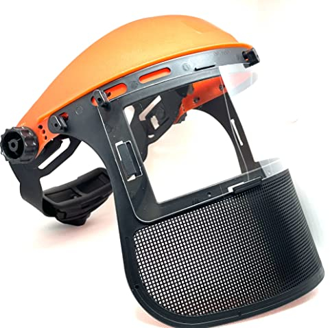 ArkRam Visière de Protection Débroussailleuse Combinée Maille Synthétique + PVC Meilleure Vision Écran de Protection Double