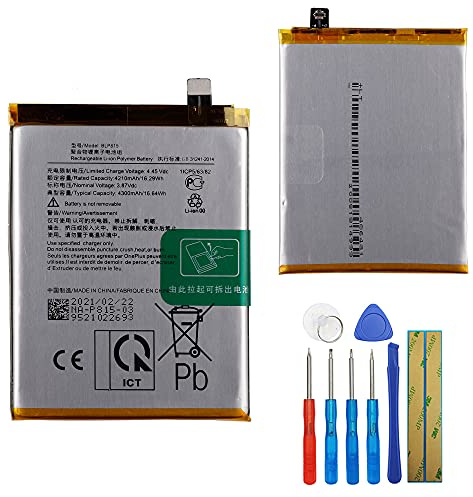 E-yiiviil Ersatzakku BLP815 Kompatibel mit OnePlus Nord N10 5G BE2025 with Tools