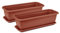 Tymar Blumenkasten mit Untersetzer, 2 Stück, Balkonkasten, Pflanzkasten aus Kunststoff, rechteckiger Blumentopf, Garten, Balkon, Terrasse(Terrakotta, 60x18,7x14,7cm)