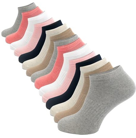 The Essentials Wardrobe Ladies Socks Trainer Liners 15 Pairs Womens Ankle Socks Cotton Low Cut Sports