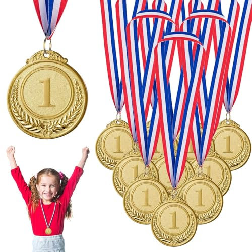 Gewinner Medaillen Gold,10 Medaillen Kindergeburtstag Metall,Medaillen Gold für Kinder,Siegermedaillen,Goldmedaillen für Kinder,Winner Gewinner Medaillen,Super Medallien für Wettbewerb Auszeichnungen