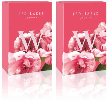 Ted Baker W Eau de Toilette Duo Pack for Women & Teens, Fruity Floral Rose & Orchid Perfume, Vegan Cruelty-Free, Long-Lasting Fragrance 2 x 75ml / 2.54 fl oz