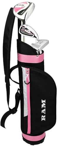 Ram Golf SDX Junior Girls Golf Clubs Set with Bag (Pink, 3-5 Years, Right)