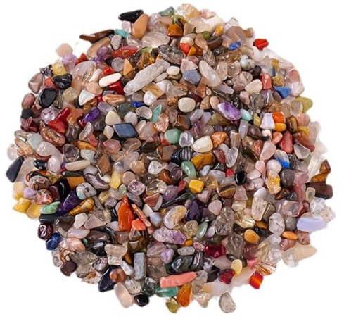 Fizdoqg 500g Mini Edelsteine für Kinder, 8-12mm Mischung Trommelsteine