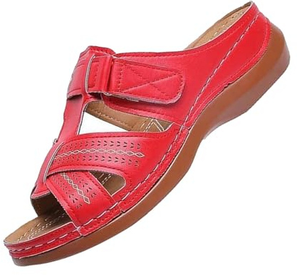 Women's Sandals Causal Wedge Sandals Summer Orthopedic Open Toe Sandals for Women Premium Vintage Anti-slip Breathable Walking Sandals with Buckle Women Flat Sandals