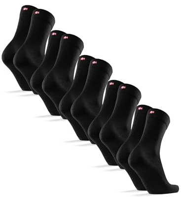 DANISH ENDURANCE Calcetines Lana Merino Clásicos Unisex, 3 o 5 Pack, Negro, 43-47