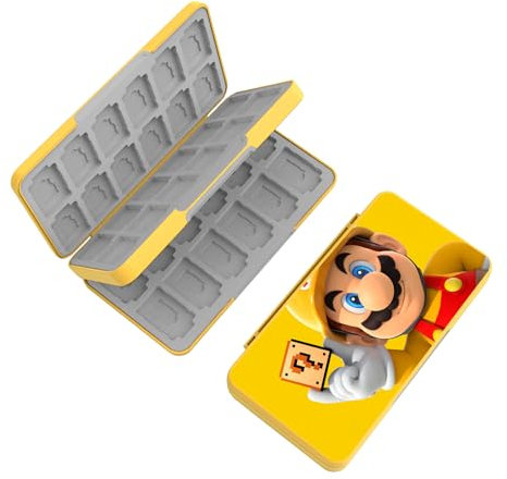 doepeBAE Switch Game Card Case Compatible with Nintendo Switch, Switch Lite, OLED, Yellow, Hard Shell, 48 Game Card Slots, 48 TF Card Slots