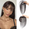 Pony Haarteil, Clip in Pony Echthaar, Haarteil Mit Klammer, One Piece Pony Haarteil Echthaar Haarteil Pony Clip Fringe Clip in Human Hair Verlängerung für Frauen,Schwarzbraun