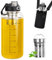 PORFOYO Borraccia in vetro borosilicato, 1,5 l, bottiglia in vetro borosilicato, bottiglia di vetro con colino da tè, chiusura a prova di perdite, due opzioni di bere, ideale per tè e in viaggio