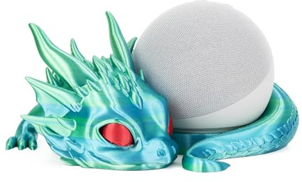 Costume Wizard Dragon Ständer für Echo und Dot 4./5. Gen, 3D-Druck-Lautsprecher, Halterung für Echo Dot 5. Gen und 4. Gen, USA-Manufactured (Blau/Grün)