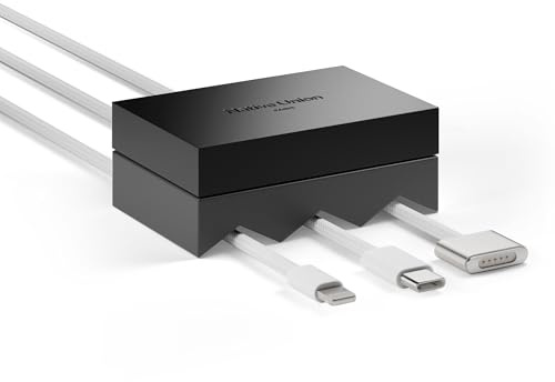 Native Union Weighter – Vikt/kabelhållare skrivbordstillbehör eller nattduksbord – halkfri organisatör – metall- och silikondesign – för alla kablar inklusive USB-C & Lightning (svart)