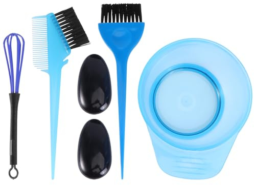 LOORGVEL Kit Reutilizable y Portátil de 5 Piezas en Plástico Azul para Teñir el Cabello Adecuado para Uso Doméstico y Profesional en Salones de Belleza