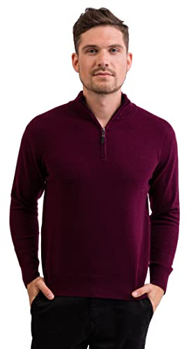 CASH-MERE.CH 100 % kashmir jumper med dragkedja för män | tröja