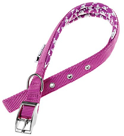 Ferplast Collar Perro Daytona Fantasy, Collar Perros Pequeño, Collar de Nylon, Acolchado, Ajustable 27-35 cm con Hebilla Metálica, Rosa/Fantasy