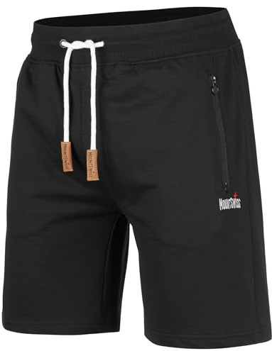 Mount Swiss Liam Shorts, herr, korta fritidsbyxor, med fickor, 2 sido- och 1 bakficka, vardera med dragkedja, sportshorts för män i klassiska färger
