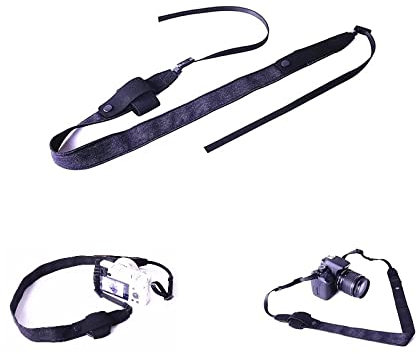 Kameragurt für DSLR-Kamera, verstellbar, mit 2 kleinen Taschen, für Nikon P1000 / P950 / P900 / D3500 / D3400 / D3300 / D3200 / D5600 / D5500 / D5300 / D5200, Schwarz
