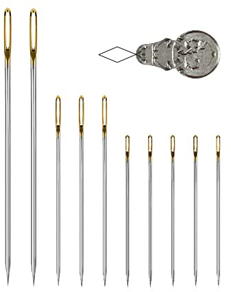 10 PCS Large Eye Sewing Needles, 8.7cm/6cm/4.8cm 3 Sizes Needles