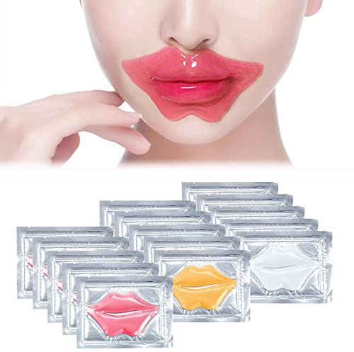 Lips Lip Pad Mask, 15pcs Moisturising Lip Mask, Kollagen Kristall Lippenmasken, Lippenmaske, Lip Mask, Sorgt für hervorragend softe Lippen, für Lippenpflege, Geeignet für Trocken & Rissige Lippen
