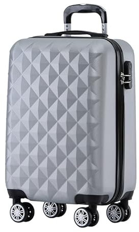 BEIBYE Zwillingsrollen 2066 Hartschalen-Koffer: 15 Farben, ABS-Kunststoff, Zahlenschloss mit Doppelreißverschluss, Exklusive Innenausstattung und umfangreiche Funktionen(Silber, M)