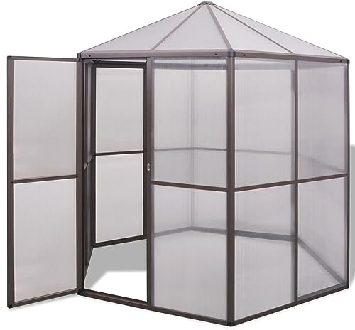 Camerina Greenhouse Aluminium 240x211x232 cm,Greenhouse,Greenhouse Large Walk-In Green House Garden Plants Grow Base