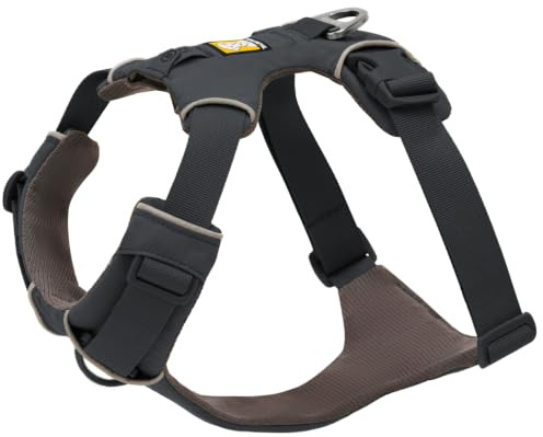RUFFWEAR Front Range Harness - Reflective, Adjustable, Comfortable Dog Walking Harness - No Pull, 2 Lead Attachments & V Ring, XXS, Basalt Grey