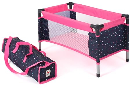 Bayer Chic 2000 652-84 Reisebett für Baby-Puppen, Konfetti pink, Large