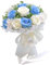 MINGZHE Ramos de Boda para Novia, Rosas Artificiales, Ramo de Dama de Honor, Boda, Ramos de Novia, Decoración de Boda, Fiesta en el Hogar(blanco azul)