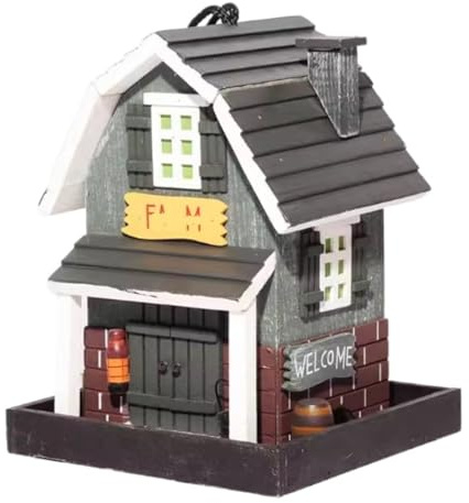 MCLIUJIA Exterieur Mangeoires pour Oiseaux Mangeoire À Oiseaux en Bois Type De Villa Suspendue Durable Mangeoire À Oiseaux Sauvages Cadeaux De Décoration Extérieure