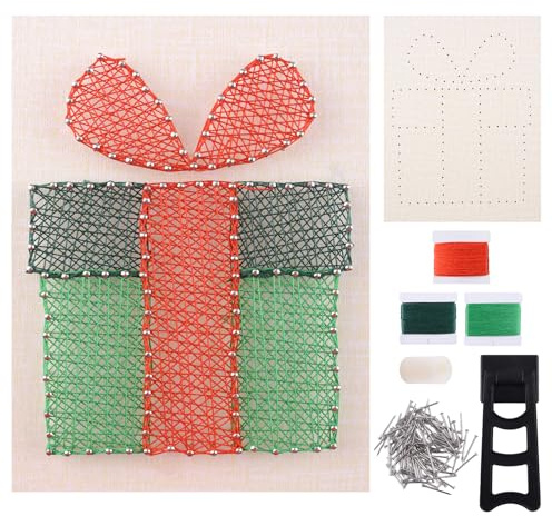 URROMA Kit de String Art para Adultos, caja de regalo de Navidad para hacer yo mismo, kit de ocio creativo 3D para adultos, suministros de arte de cuerda para decoración de pared