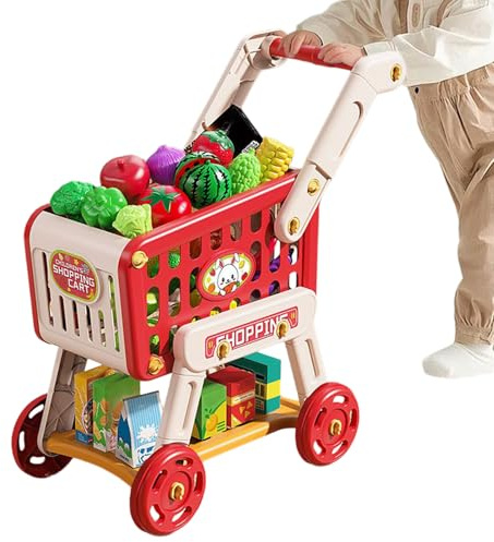 SVCEQZE Chariot de Courses pour , Jouets de Magasin de Marchandises, Accessoires pour la Cuisine des , Jouets de Cuisine et Repas d'art pour Les Tout-Petits en âge préscolaire Activités