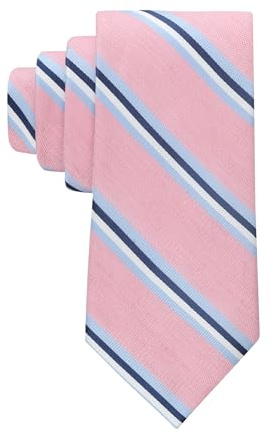 Tommy Hilfiger Men's Brooks Seasonal Stripe Standard Tie, Pink, One Size
