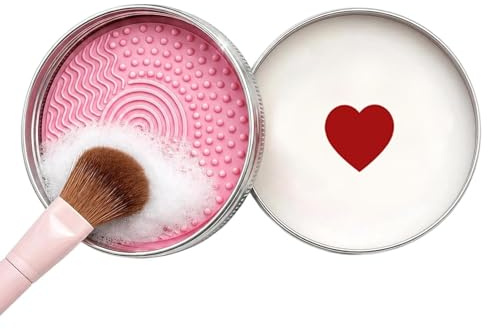 Schampo För Makeupborstar Hjärtformad Puderpuff Pad | Makeupborst Rengöringstvål För Löst Puder Kosmetiska Svampar Skönhets Sminkbord Ögonskugga Bronzer Puder Sminkblender