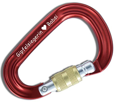 Karabiner HMS Stubai Pico Rot | persönliche Gravur | Geschenk für Kletterer