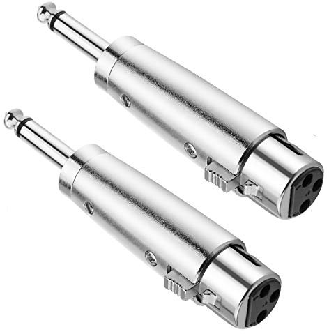 JOMLEY Adattatore da jack Mono TS da 6,35 mm a XLR Femmina Adattatore da 6,35mm a XLR Femmina, Confezione da 2