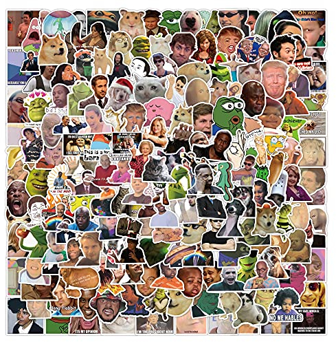 Meme Aufkleber für Laptop(200 PCS),Geschenk für Kinder Teens Erwachsene Jungen,wasserdichte Classic Meme Aufkleber für Wasserflaschen,Vinyl Stickers für Scrapbook,Skateboard,Auto