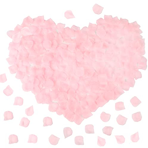 JOFONY 1500 Stück Rosenblätter,Künstliche Rosenblüten,Gefälschte Rose Petals,Rosen Deko für Hochzeit Valentinstag Geburtstag Romantische Atmosphäre(Rosa)