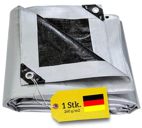 WDB - Plane Abdeck-Plane Wasserdicht Gewebe-Plane mit Ösen - Tarp - Schutzplane für alle Wetterbedingungen - Reisfest - Winterfest - Verstärkte Plane 260g - 3 x 4 m