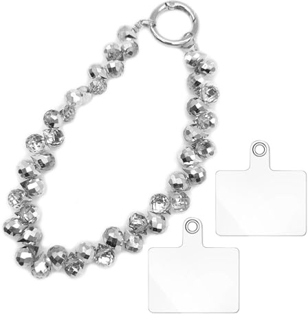 Hayaww Mobiltelefonarmband, mobiltelefon, snodd, universella anti-förlustkedjor, universell mobiltelefonkedja, mobiltelefon pärlor, för kvinnor flickor, Glas