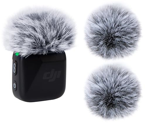 YOUSHARES DJI Mic Mini Wind Muff - 2 Packs Furry Microphone Windscreen for DJI Mic Mini Wireless Microphone to Reduce Wind Noise(Black&White)
