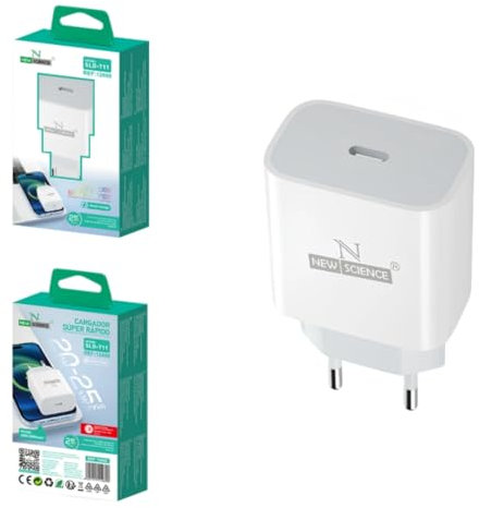 Cargador Super Rápido | Adaptador de Corriente Compacto para Smartphones, Tablets y Dispositivos Electrónicos (1 Puerto, 25W)