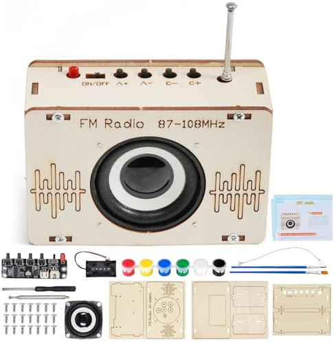 Kit di Radio Fai-da-te, Kit di Montaggio Radio in Legno, Esperimento Scientifico per Bambini Elettronica Progetti, Assemblaggio Elettronico Fai-Da-Te, Giocattoli STEM per Studenti Istruzione