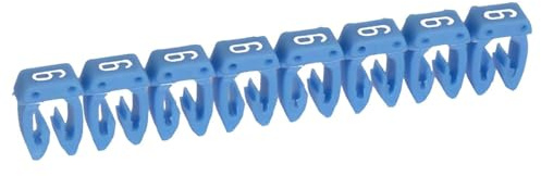 038216 Legrand - Boite De 1200 Repères Cab 3 Pour Fils 0,5mm² à 1,5mm² - Marquage Chiffre 6 Bleu