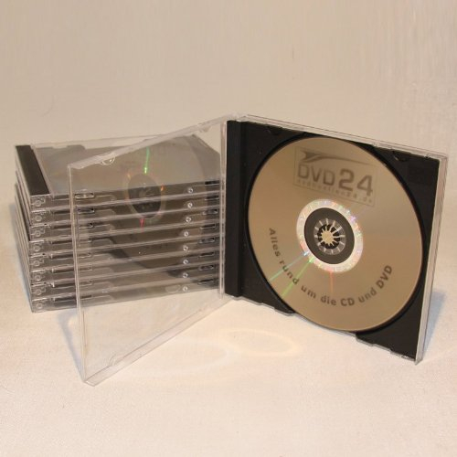 Hüllen CD Jewel Case einfach für 1 Disc mit Tablett noir-lot-100