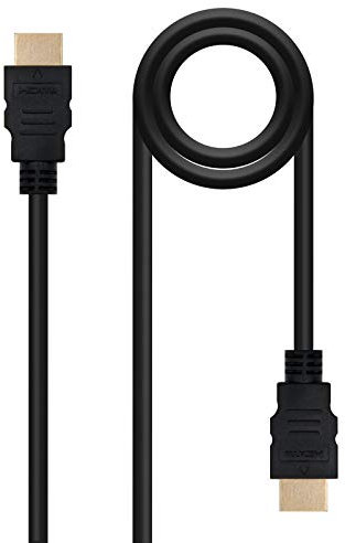 NANOCABLE 10.15.0301 - Cavo Hdmi V 1,3 B Alta Velocità, 1080P, Tipo A Maschio-Maschio, A/M-A/M, Nero, 1.0 mts