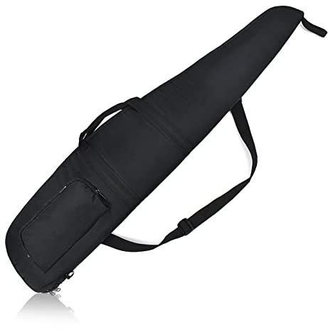 AUMTISC Soft Rifle Case 41/45/49 Padded Shotgun Gun Bag for Storage Scoped Rifles with Zippered Pocket, Detachable Shoulder Sling (Black-44''-Fits Rifles Up To 41'')
