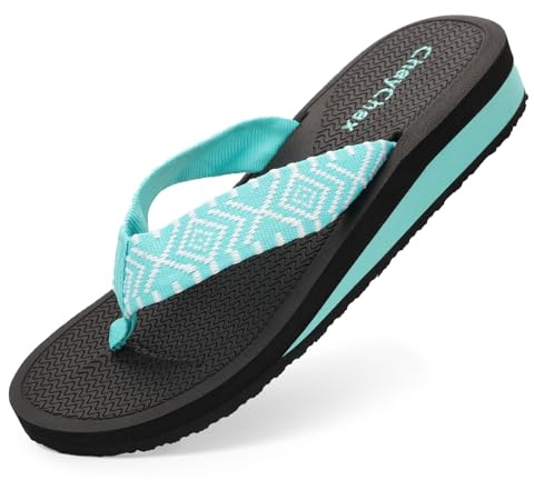 ChayChax Kvinnors Sommar Strand Flip Flops Damspetsiga Tångsandaler Bekväma Utomhus Pool Tofflor, BLÅ, 37 EU