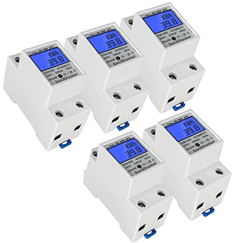 LCD Digitale Stromzähler Wechselstromzähler Hutschiene KWh Zähler 5(80) A 1-phasiger 2-poliger 2P-DIN-Schienen-Stromzähler (5)