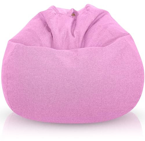 Aiire Sofa Puff Salon Moderno - [100x75] Sillon Puf Gigante XXL con Relleno Incluido para Habitacion Juvenil o Adolescente - Bean Bag Chair Gamer - Puffs Infantiles de Diseño Rosa