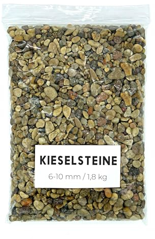 Galet 1,8Kg - Galets Decoratif - Galet Aquarium - Cailloux Decoratif - Galets Jardin - Gravier Jardin Exterieur (6-10 mm)