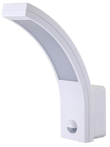 EL-HOME Lampada per facciate a LED ML-20B7 con sensore di movimento 140° PIR, 15W, 1000lm, sensore crepuscolare, IP54 - per uso esterno, applique, lampada da giardino - bianco